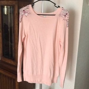 Merona Embellished Shoulder Crewneck Sweater